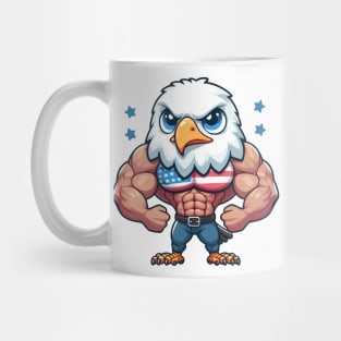 USA Muscular Bald Eagle Illustration Mug